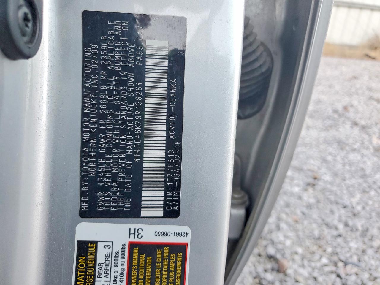 2009 TOYOTA CAMRY BASE photo 12