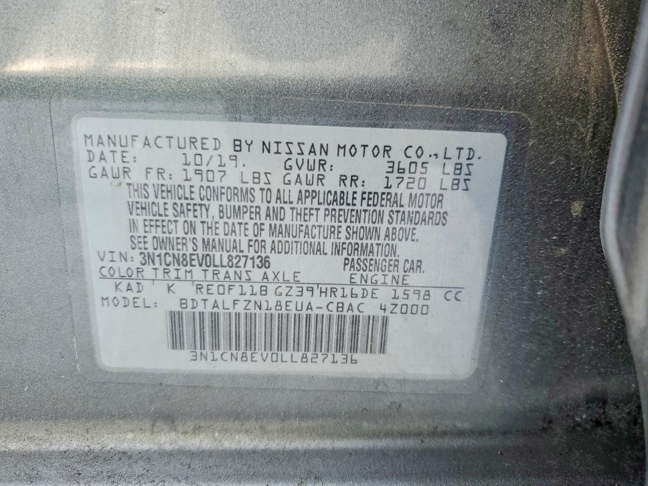 2020 NISSAN VERSA SV photo 37