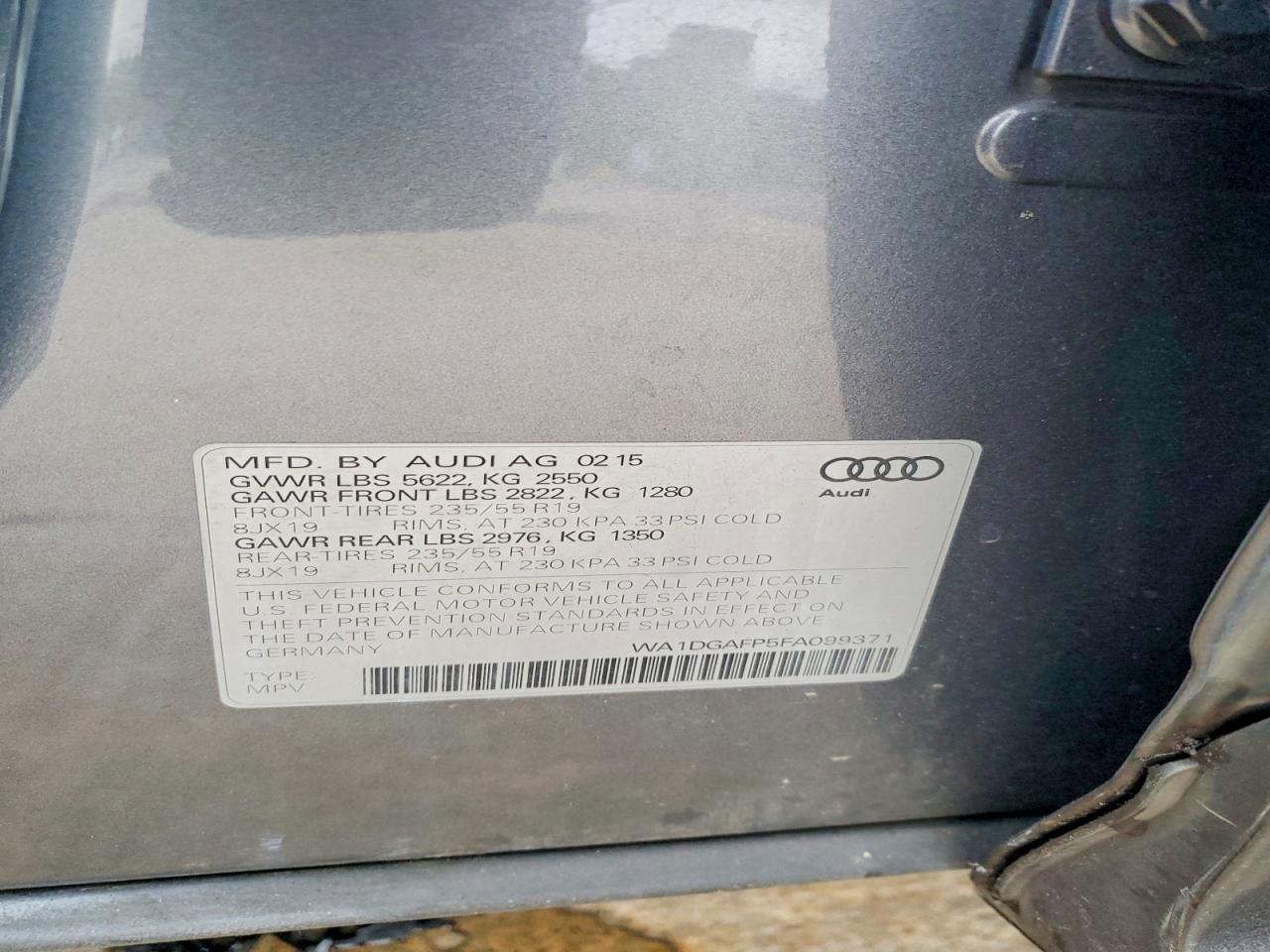 2015 AUDI Q5 PREMIUM PLUS photo 12