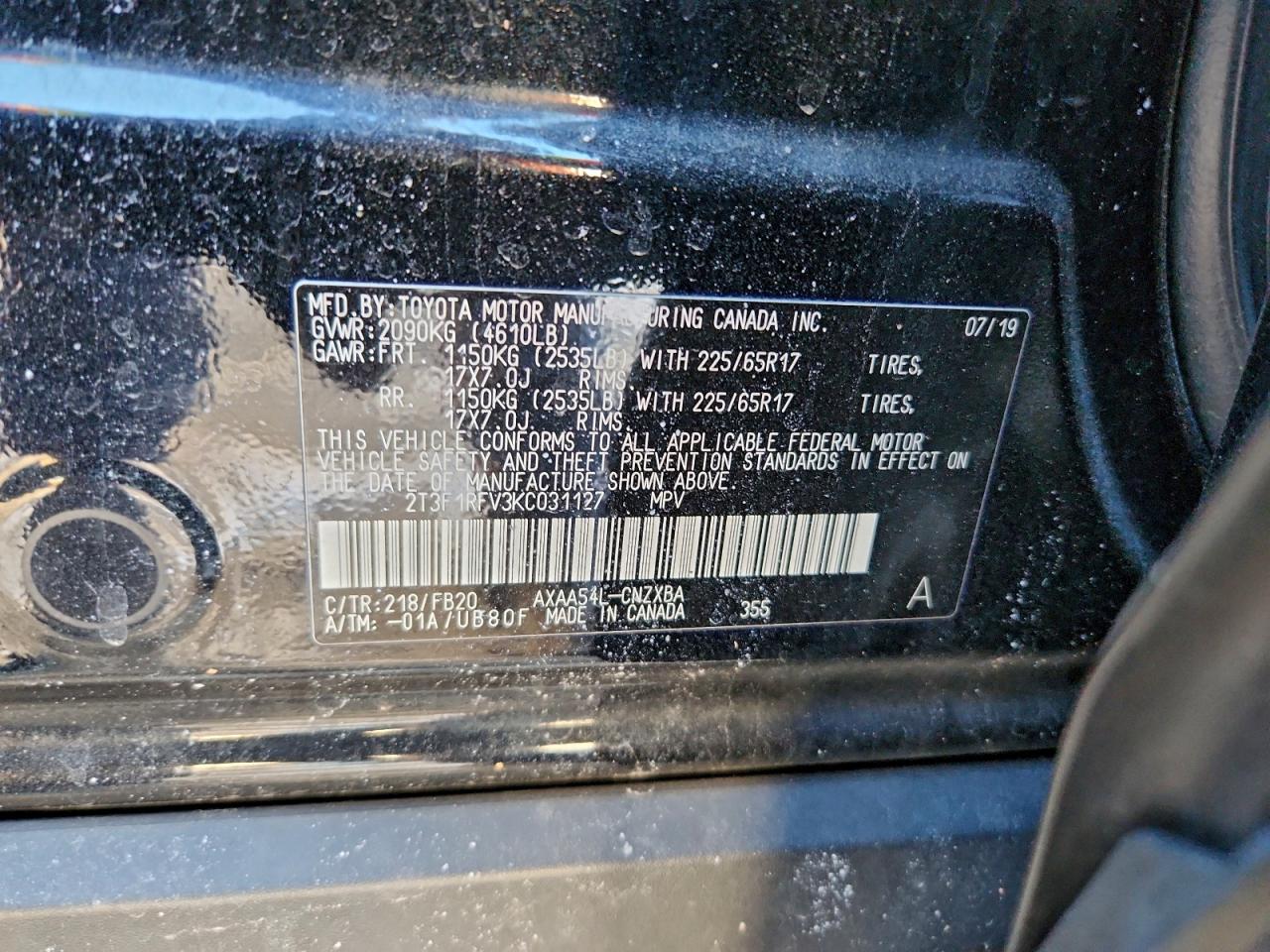 2019 TOYOTA RAV4 LE photo 13