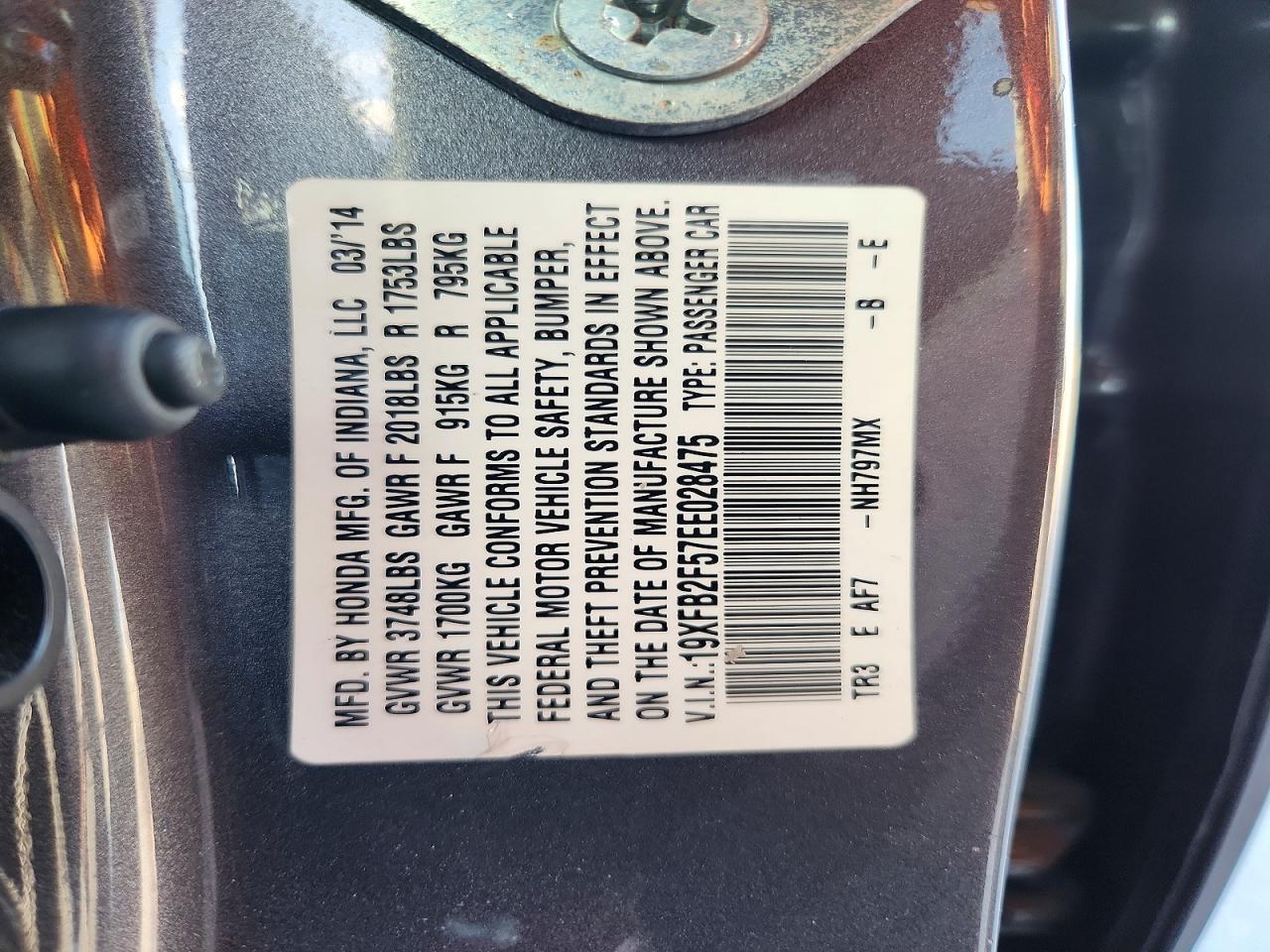 2014 HONDA CIVIC LX photo 12