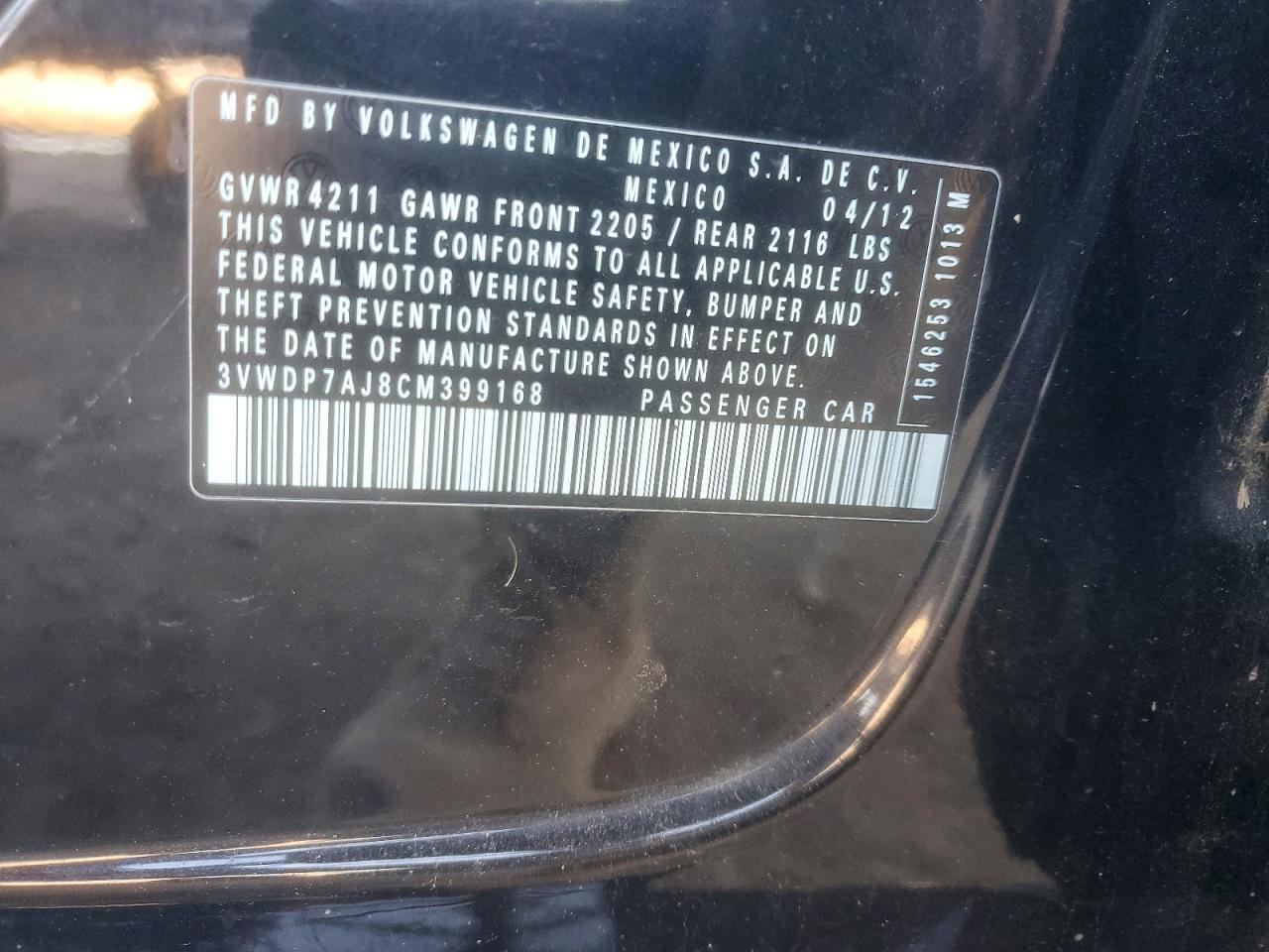 2012 VOLKSWAGEN JETTA SE photo 12