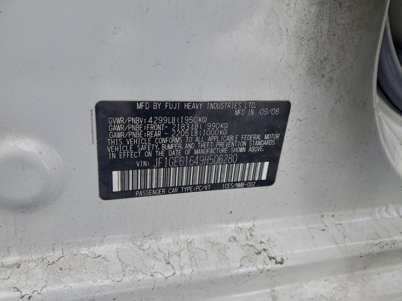 2009 SUBARU IMPREZA 2.5I photo 12
