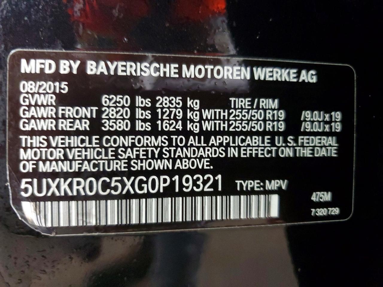 2016 BMW X5 XDRIVE35I photo 13
