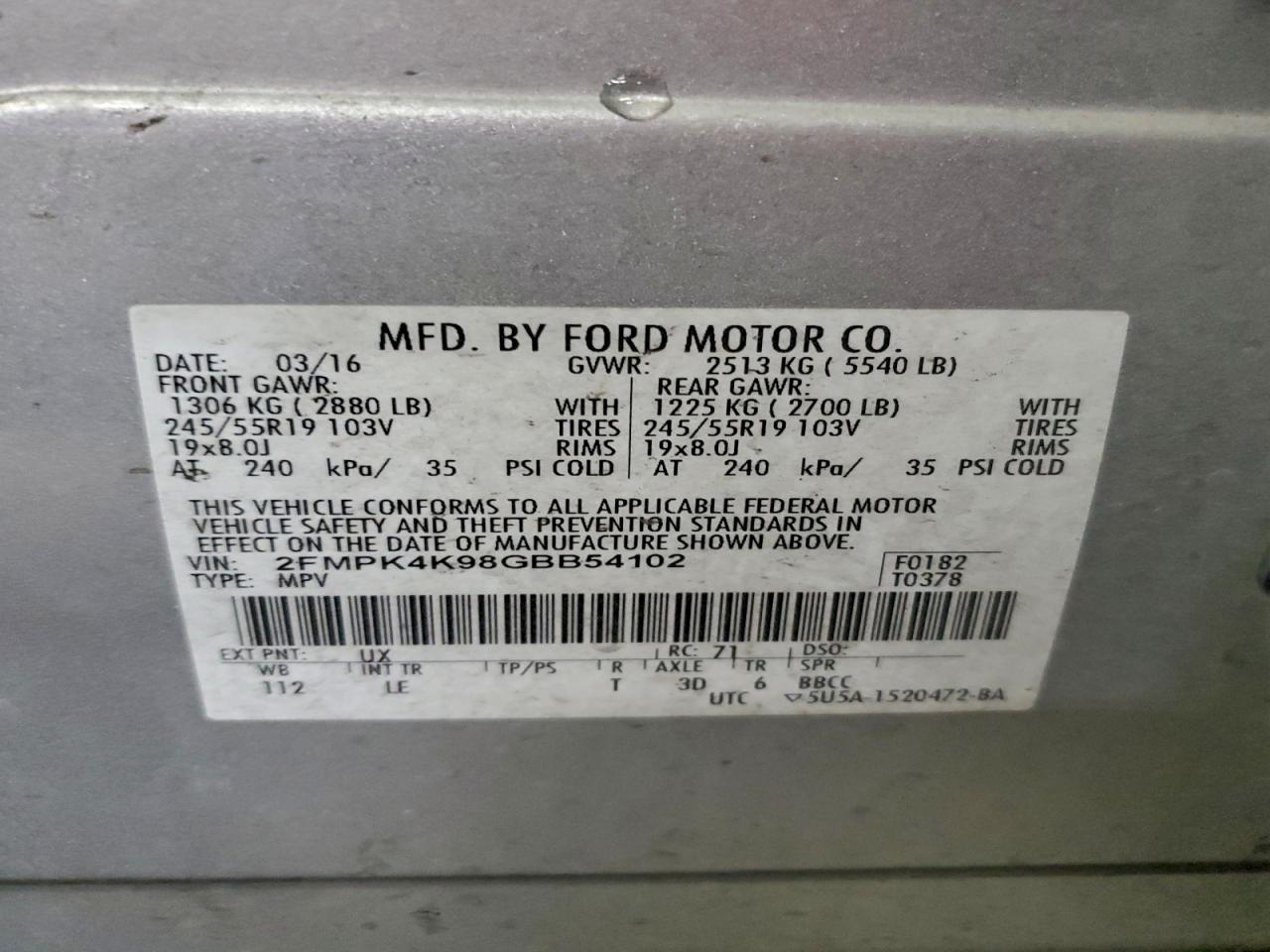 2016 FORD EDGE TITANIUM photo 14