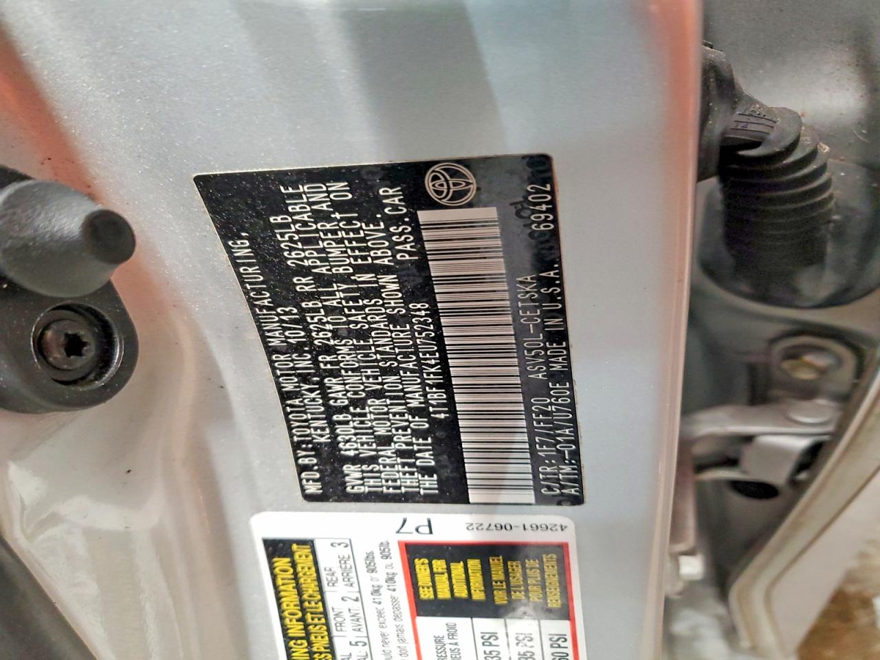 2014 TOYOTA CAMRY L photo 12