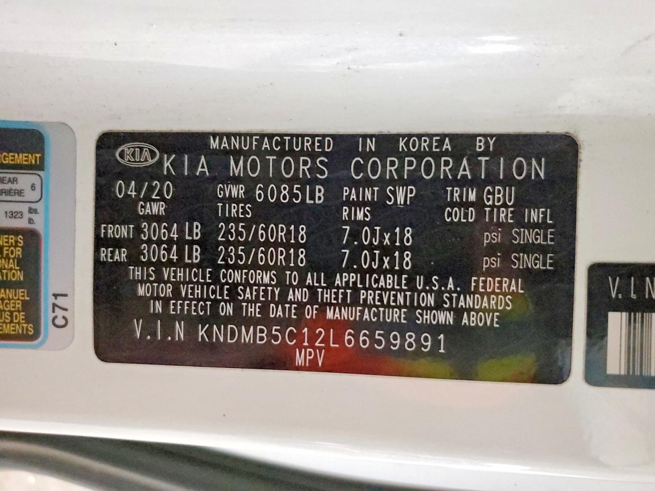 2020 KIA SEDONA LX photo 14