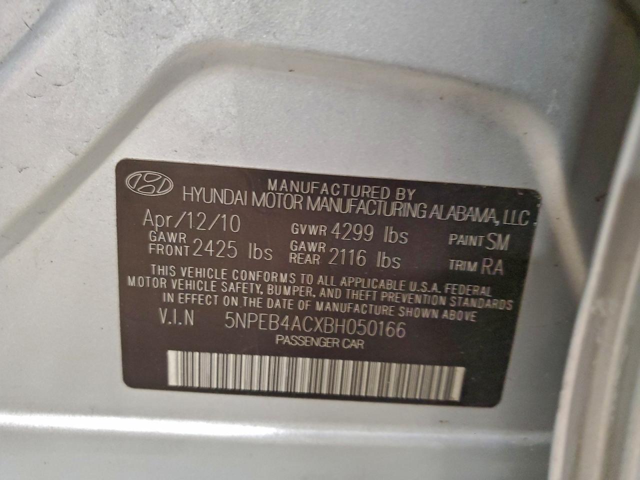 2011 HYUNDAI SONATA GLS photo 12