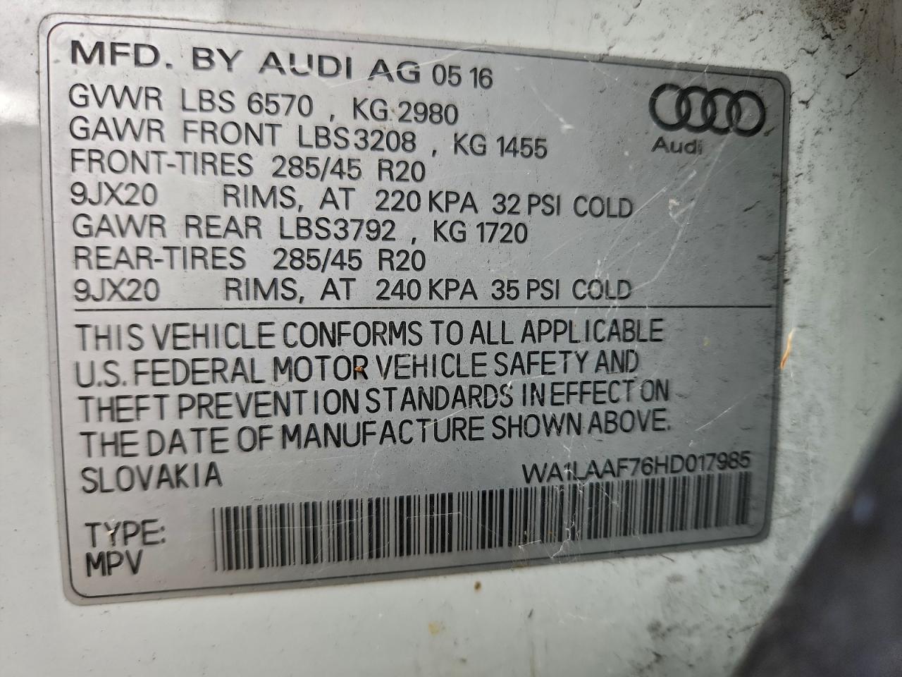2017 AUDI Q7 PREMIUM PLUS photo 13