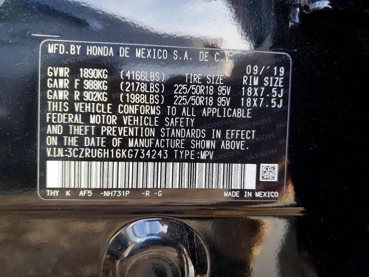 2019 HONDA HR-V SPORT photo 14