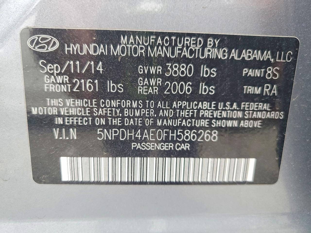 2015 HYUNDAI ELANTRA SE photo 25