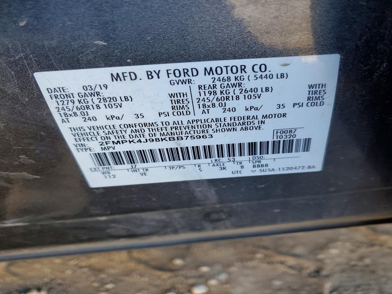 2019 FORD EDGE SEL photo 13