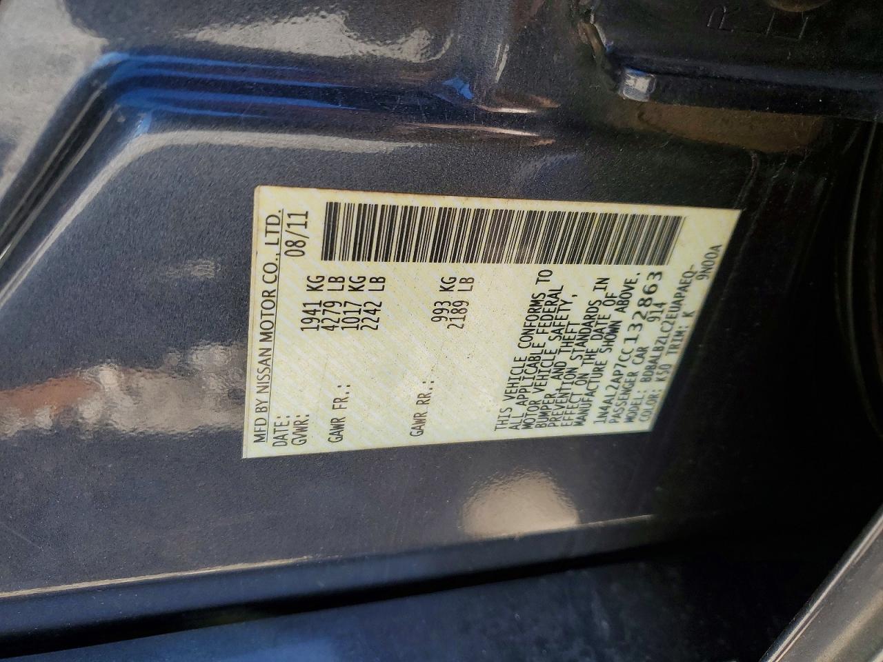 2012 NISSAN ALTIMA BASE photo 12