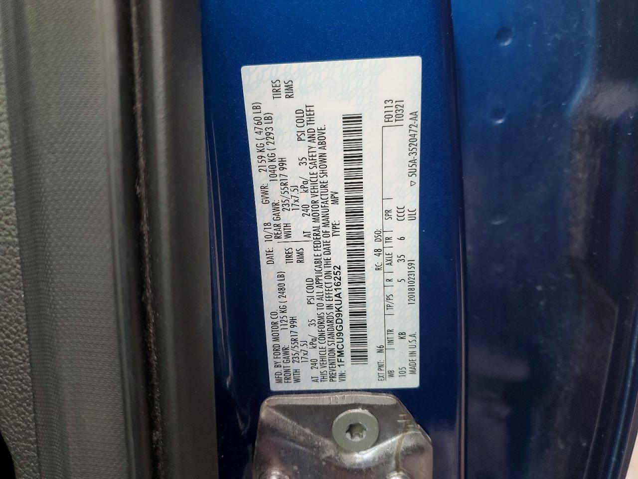 2019 FORD ESCAPE SE photo 13