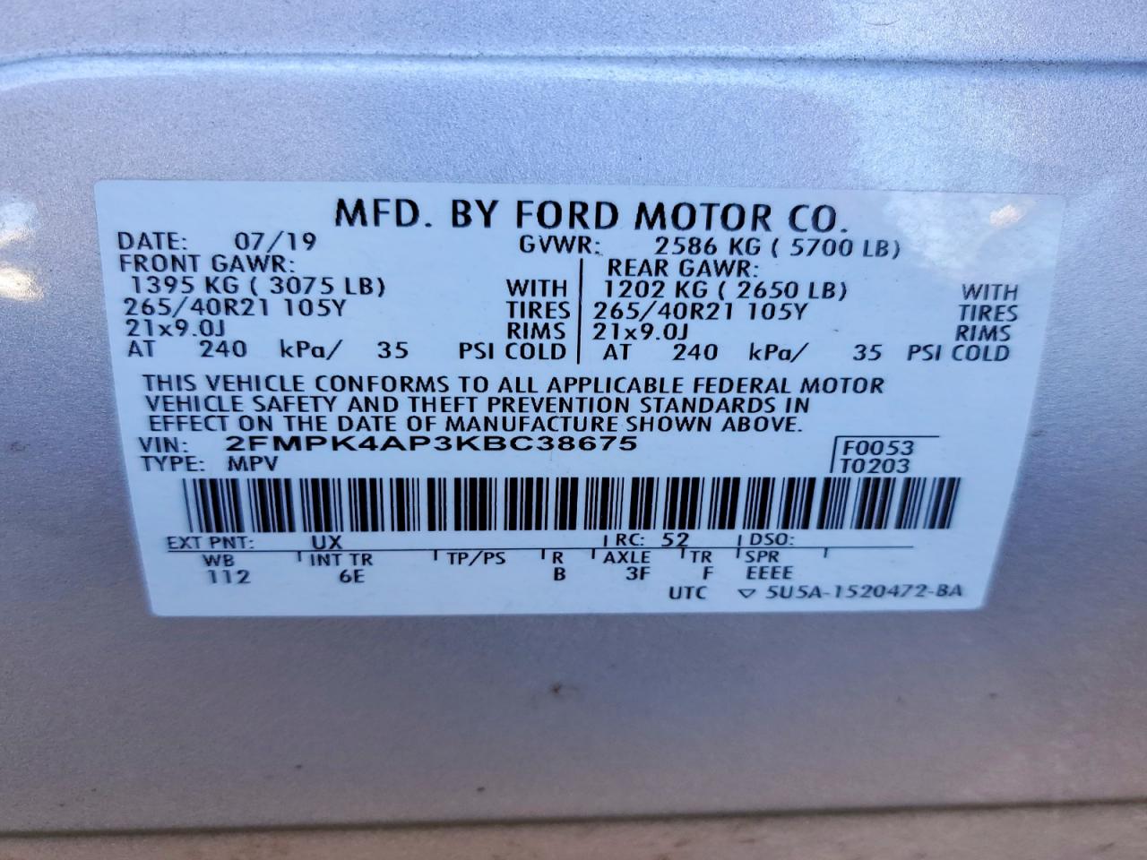 2019 FORD EDGE ST photo 13