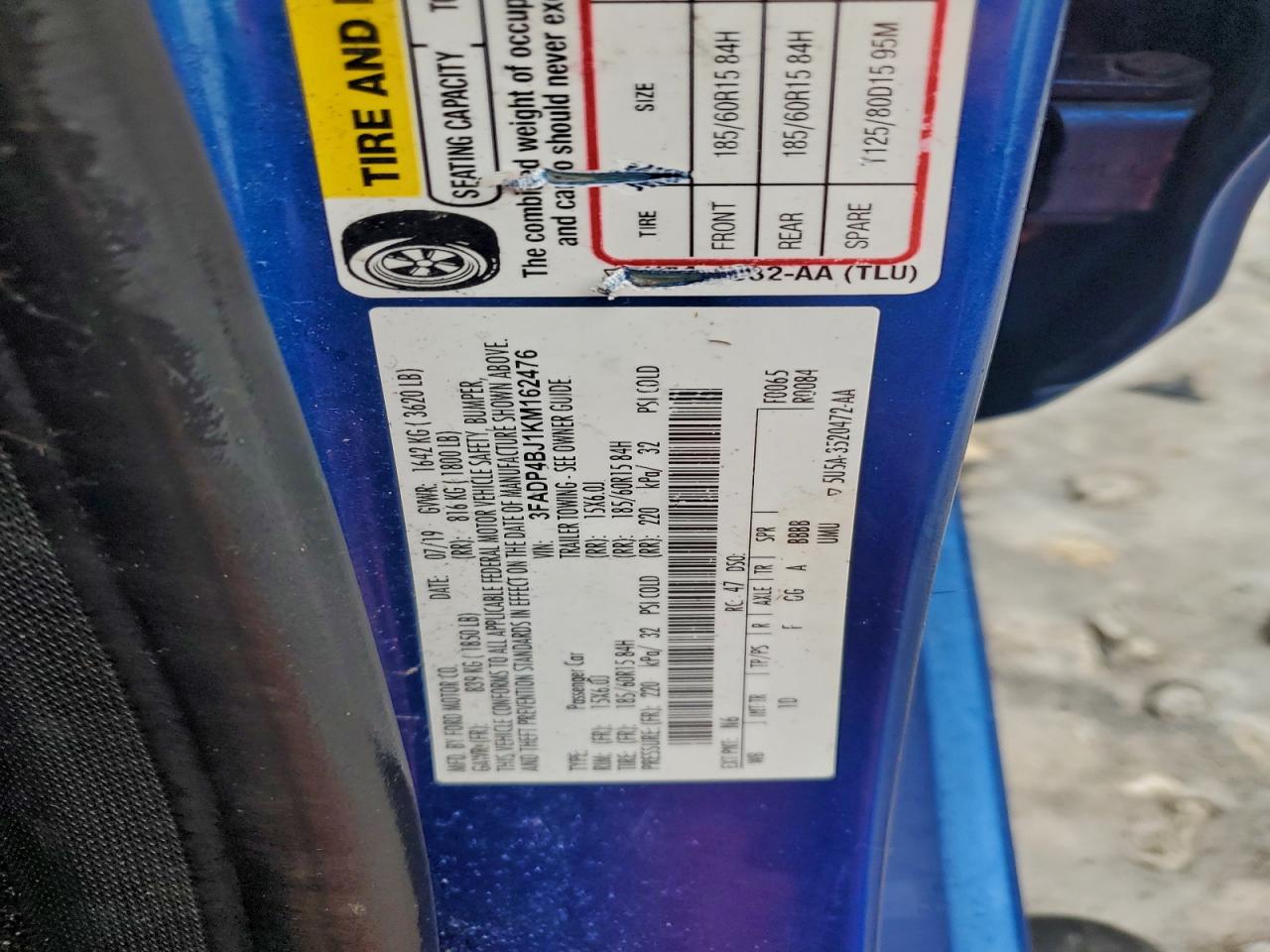 2019 FORD FIESTA SE photo 12
