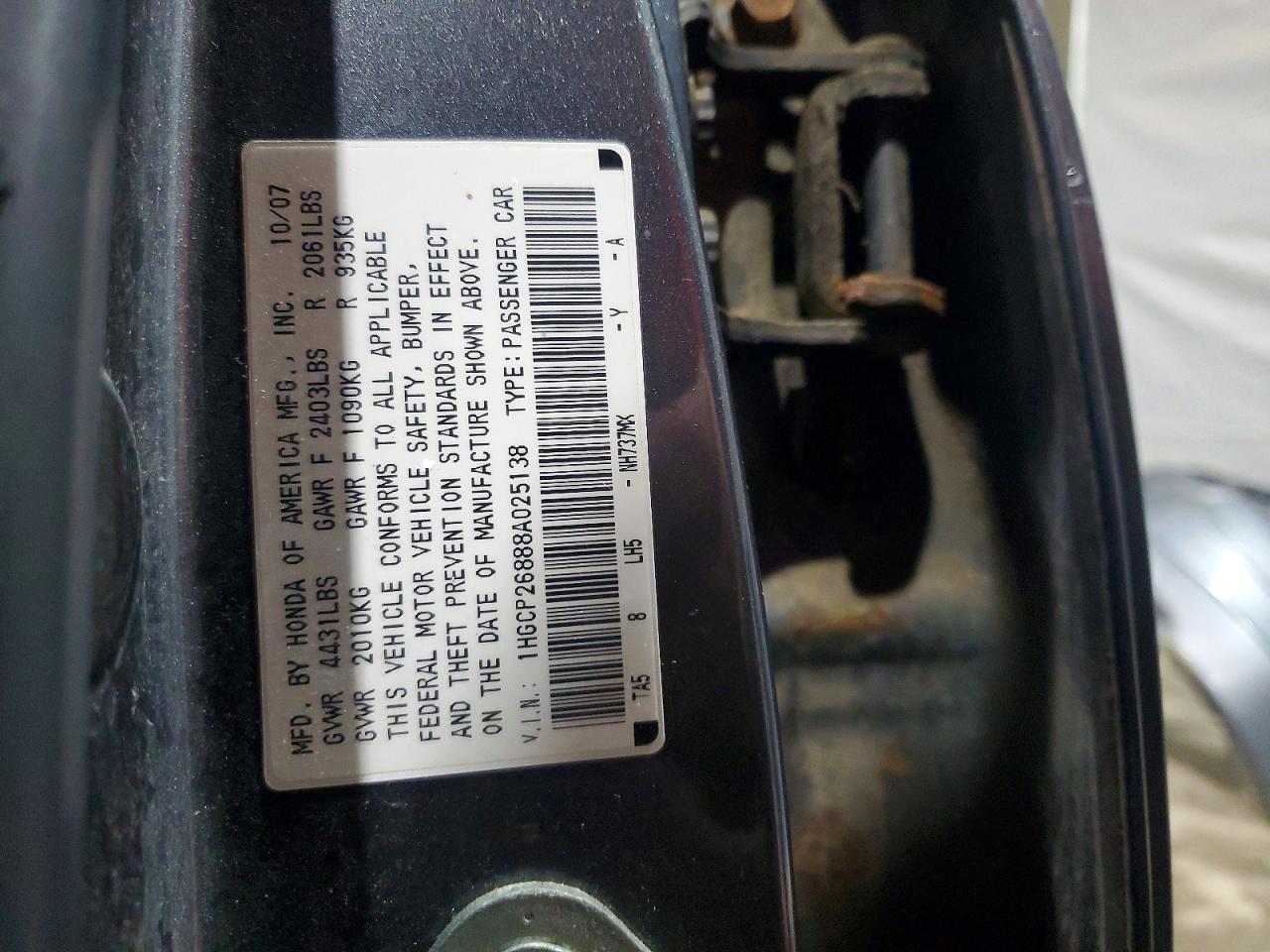 2008 HONDA ACCORD photo 13