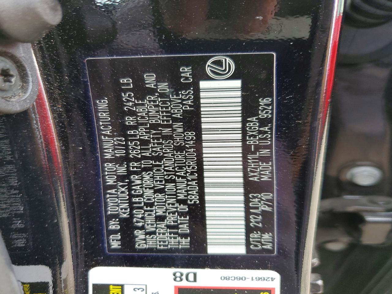 2024 LEXUS ES 300H BASE photo 12