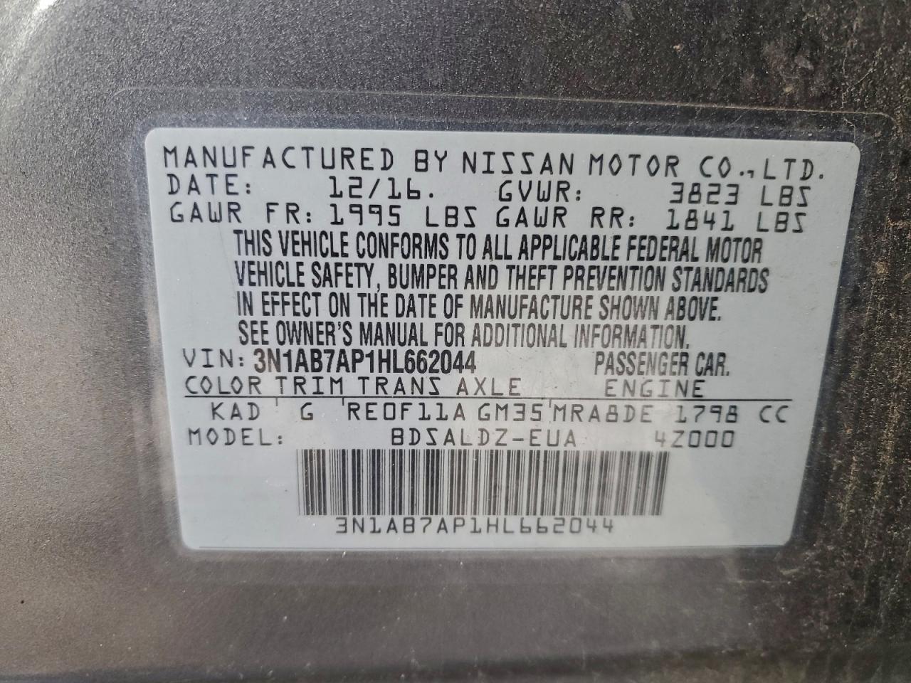 2017 NISSAN SENTRA S photo 12