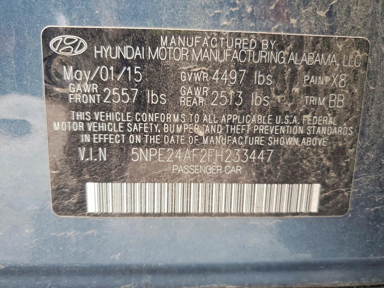 2015 HYUNDAI SONATA SE photo 12