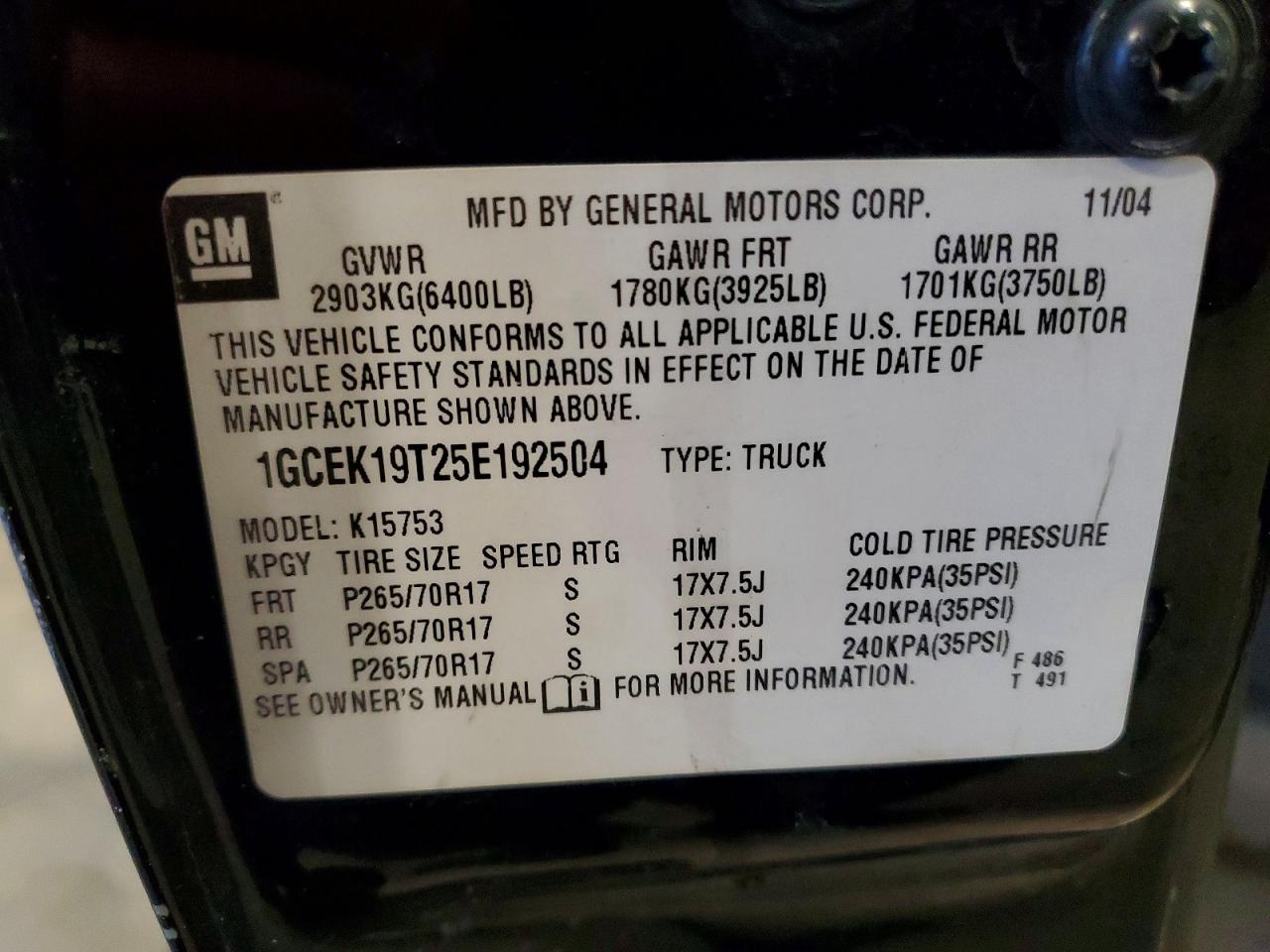 2005 CHEVROLET SILVERADO K1500 photo 23