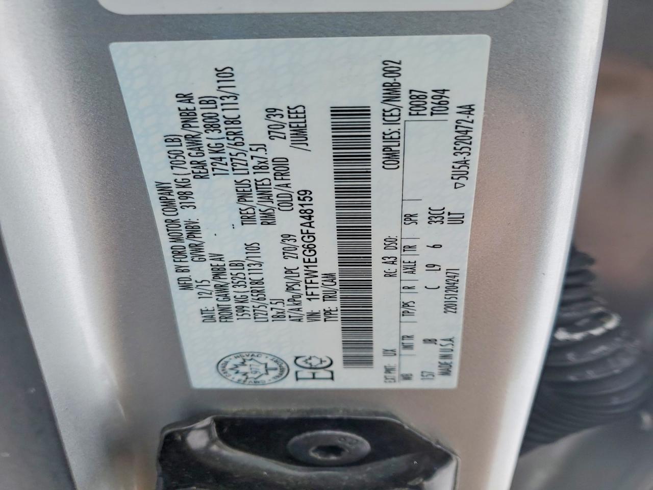 2016 FORD F150 SUPERCREW photo 23