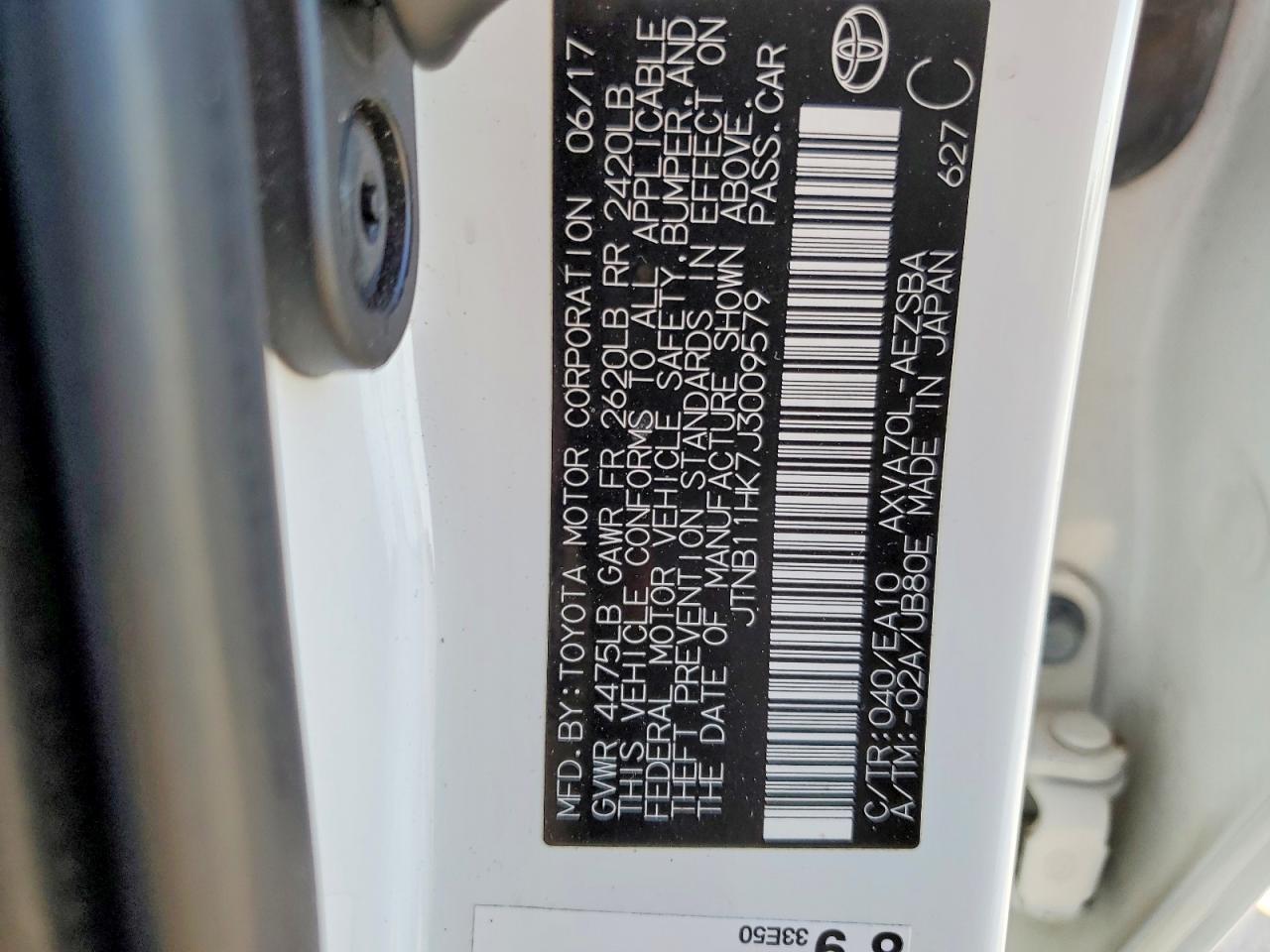 2018 TOYOTA CAMRY L photo 12