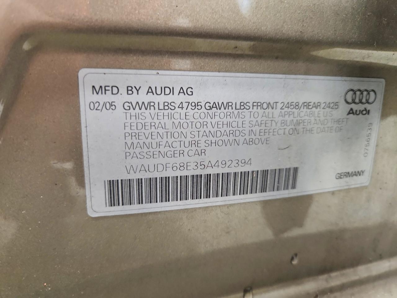 2005 AUDI A4 2.0T QUATTRO photo 12