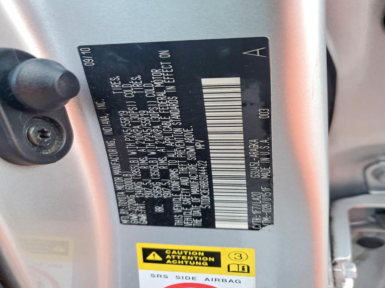 2011 TOYOTA HIGHLANDER LIMITED photo 27