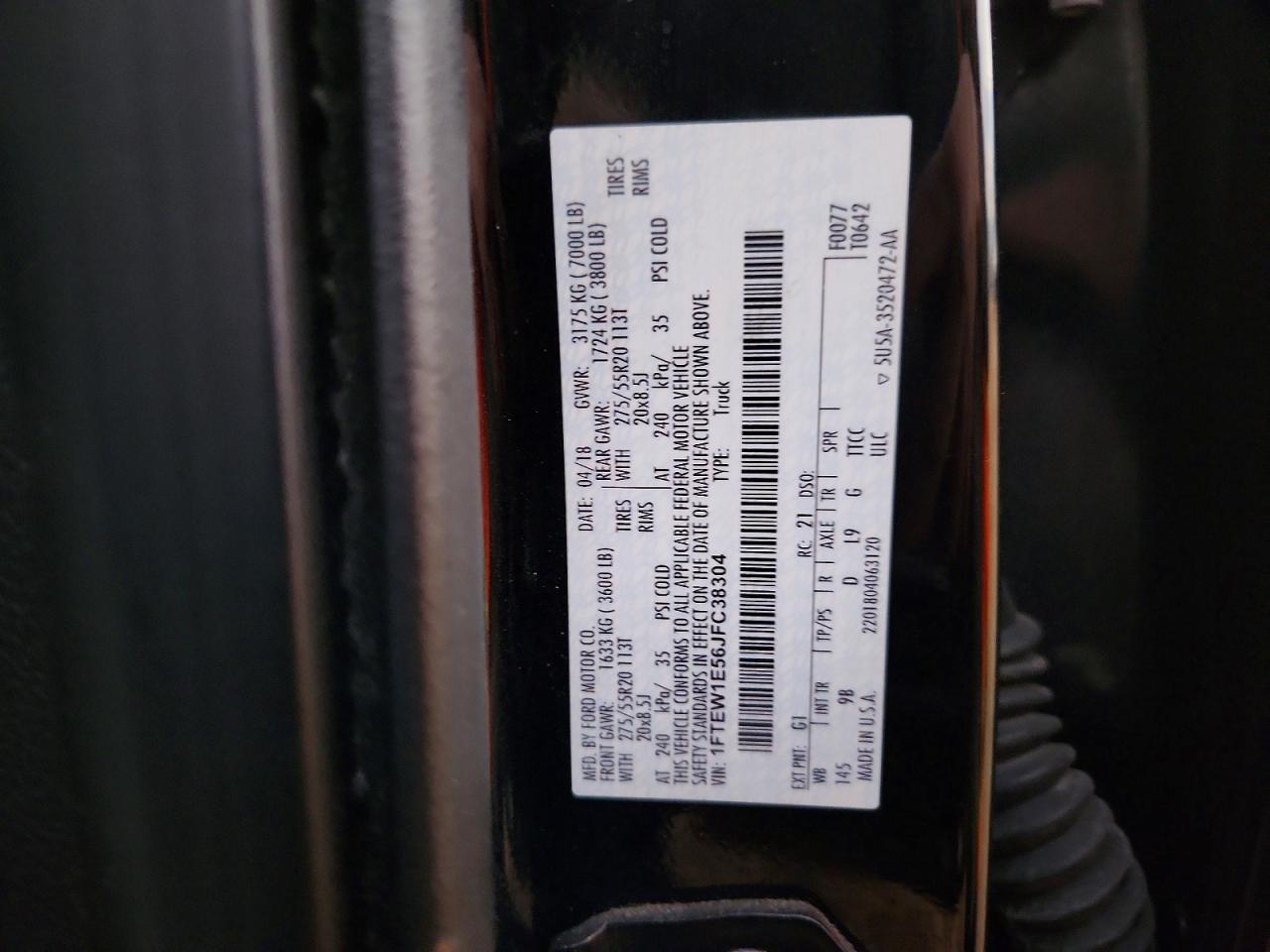 2018 FORD F150 SUPERCREW photo 13