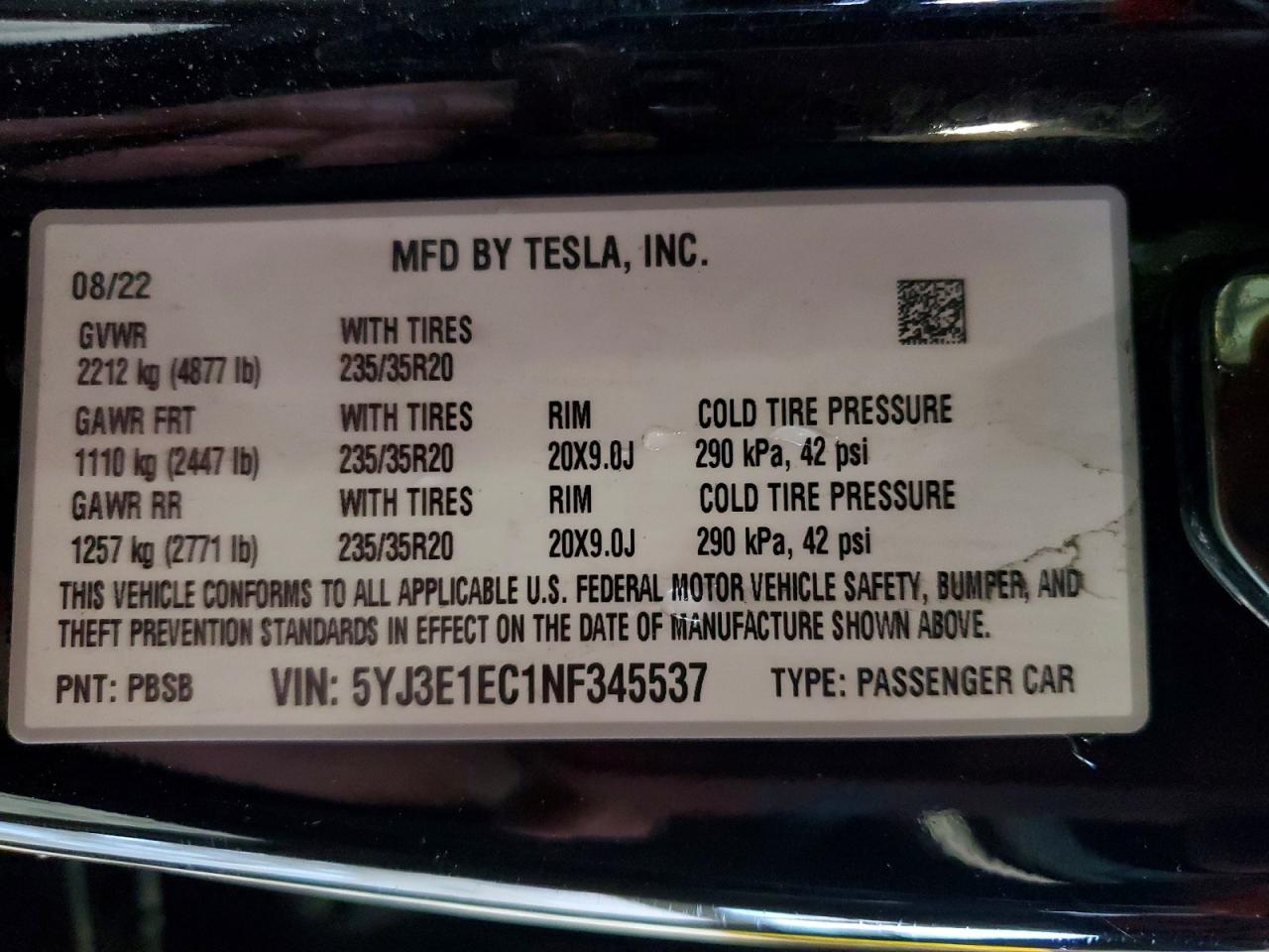 2022 TESLA MODEL 3 photo 13