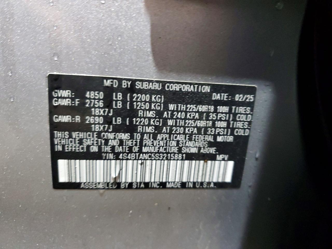 2025 SUBARU OUTBACK LIMITED photo 12