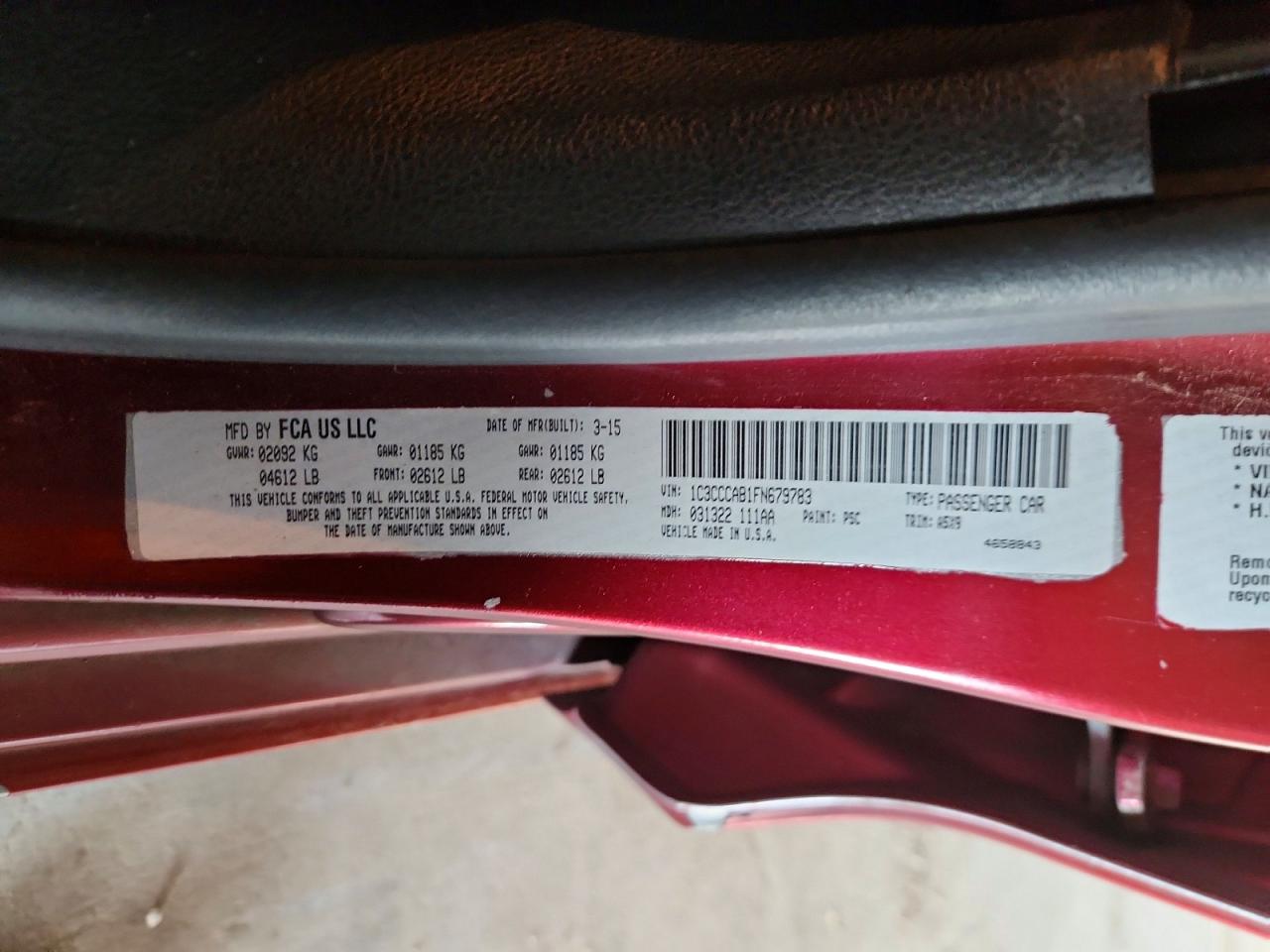 2015 CHRYSLER 200 LIMITED photo 12