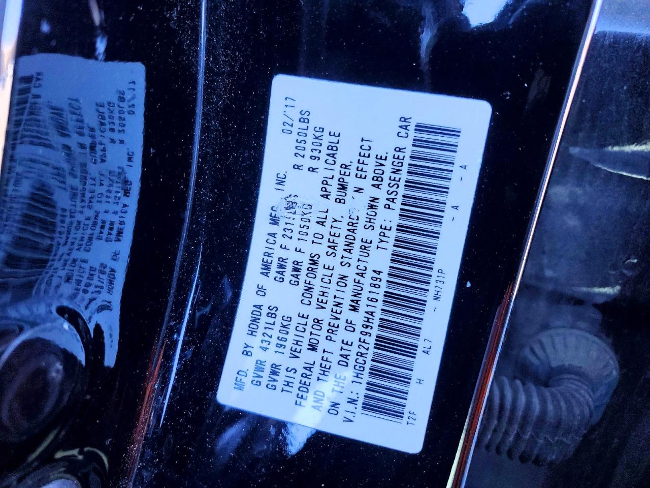 2017 HONDA ACCORD EXL photo 23