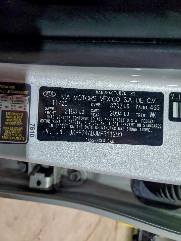 2021 KIA FORTE FE photo 12