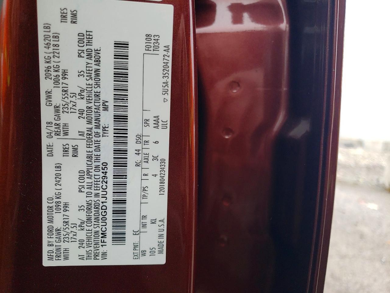 2018 FORD ESCAPE SE photo 13