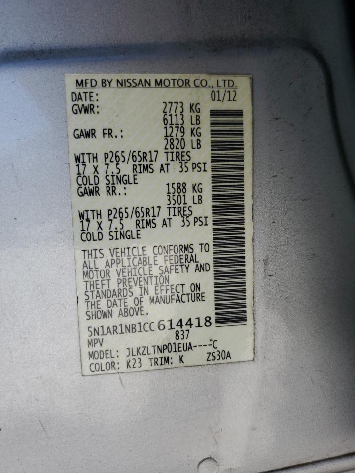 2012 NISSAN PATHFINDER S photo 14