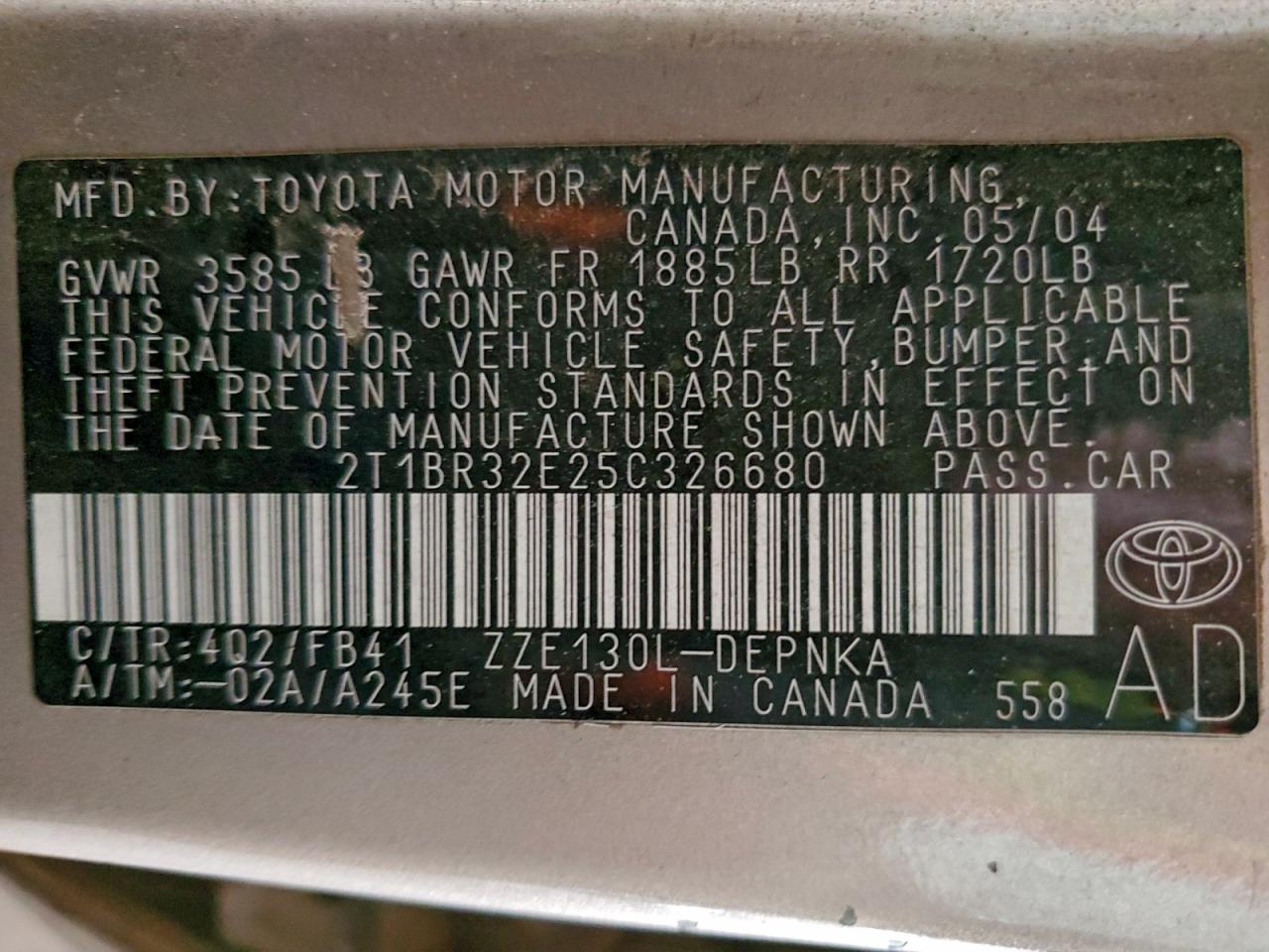 2005 TOYOTA COROLLA CE photo 12