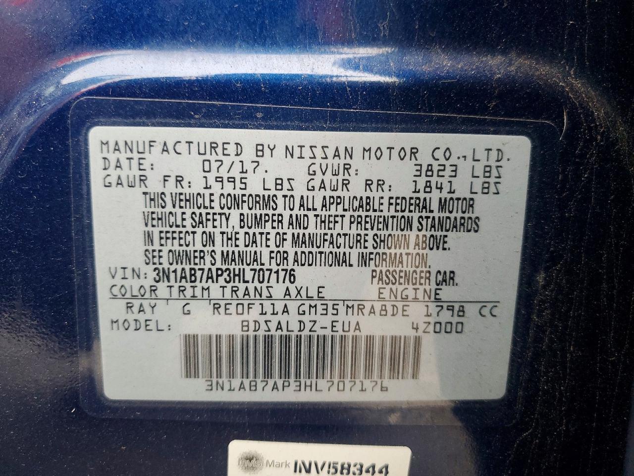 2017 NISSAN SENTRA S photo 34