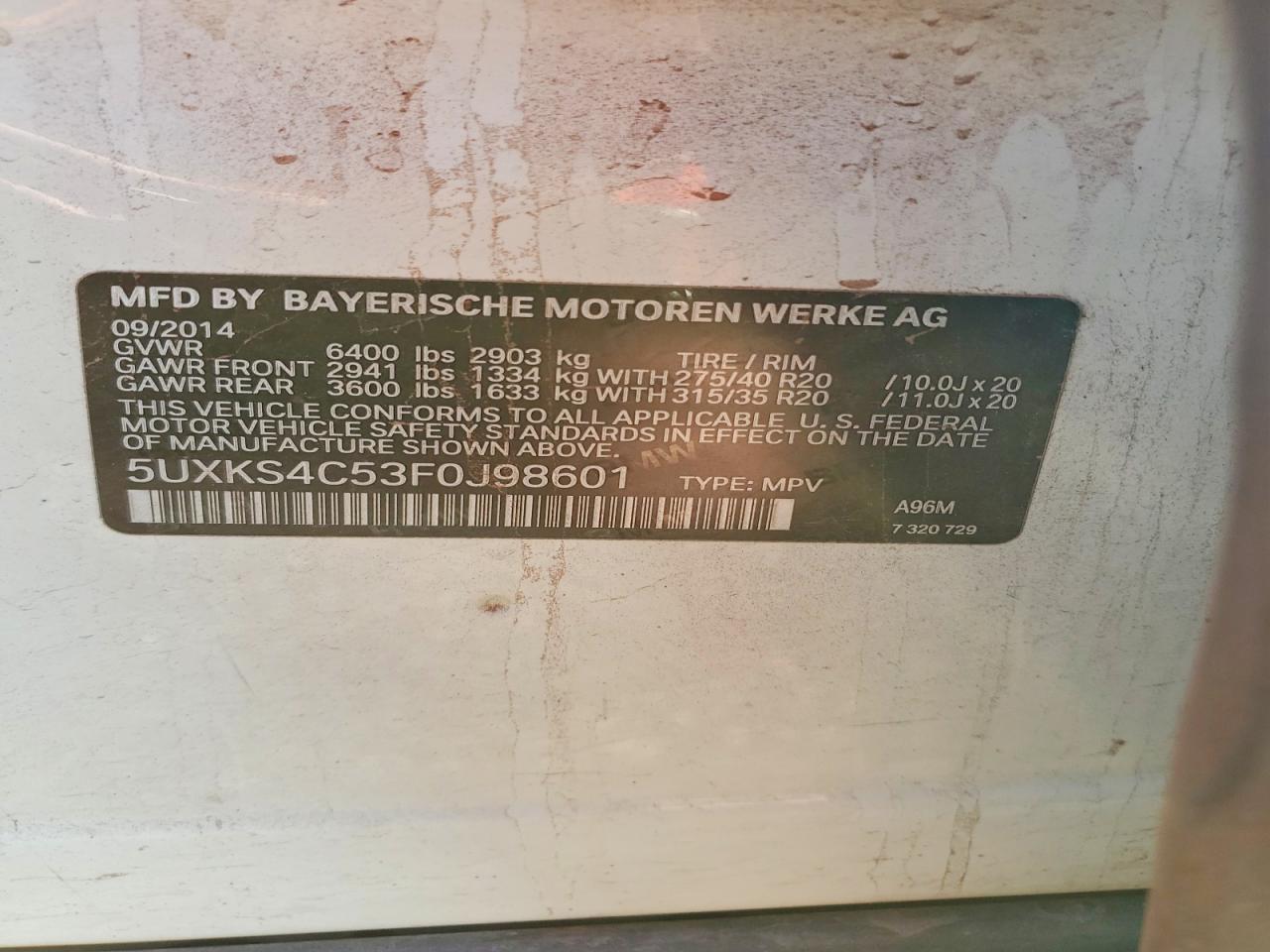 2015 BMW X5 XDRIVE35D photo 14