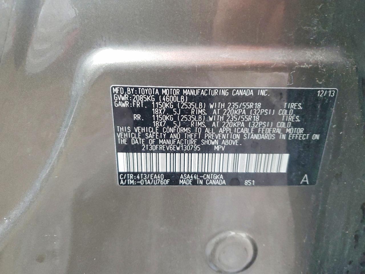 2014 TOYOTA RAV4 LIMITED photo 13