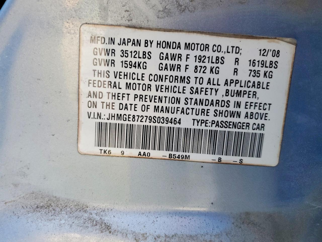 2009 HONDA FIT photo 12