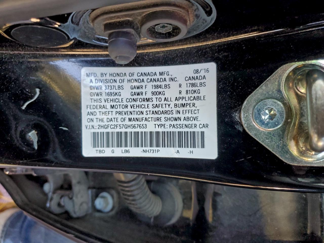 2016 HONDA CIVIC LX photo 12