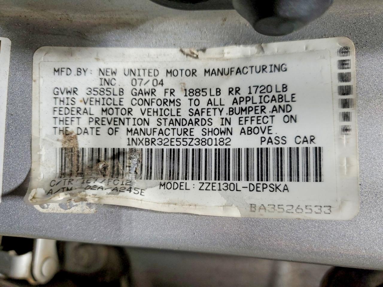 2005 TOYOTA COROLLA CE photo 13