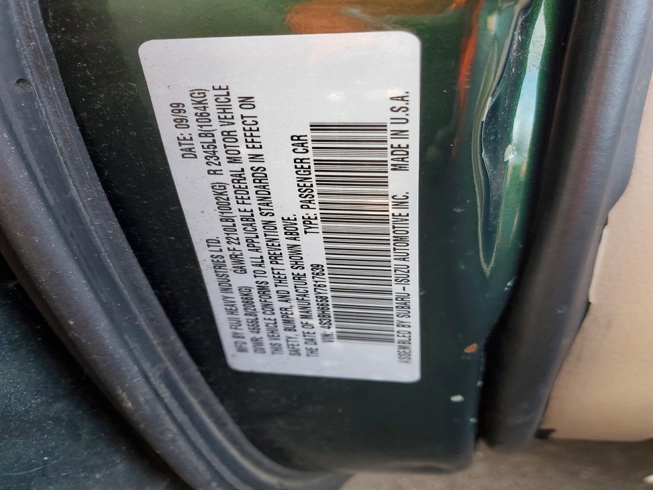 2000 SUBARU LEGACY OUTBACK photo 12