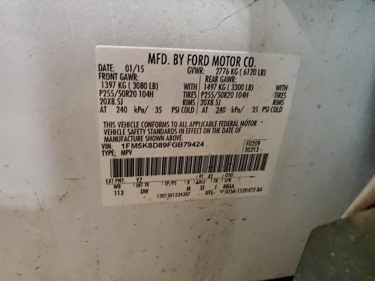 2015 FORD EXPLORER XLT photo 25