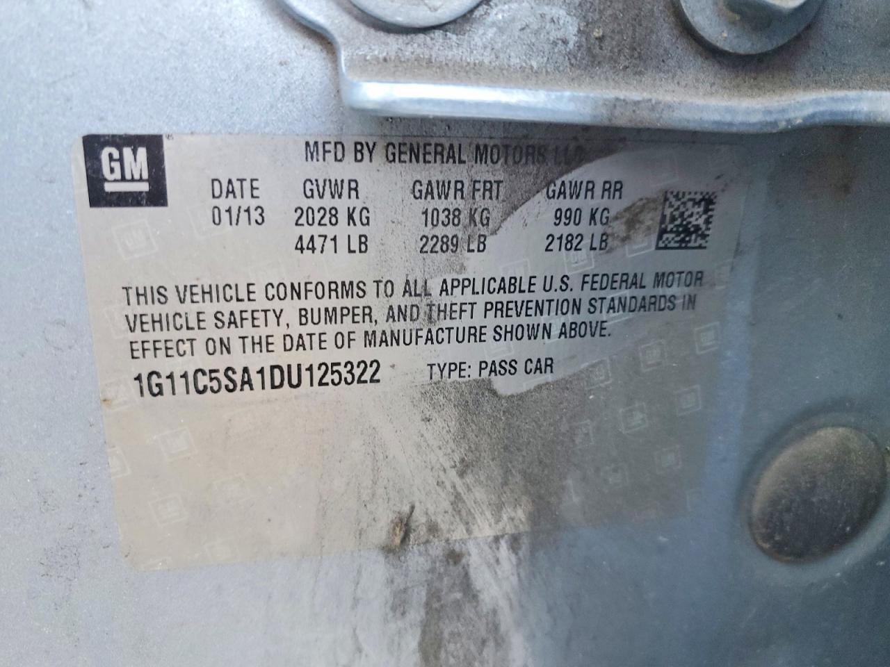 2013 CHEVROLET MALIBU 1LT photo 12