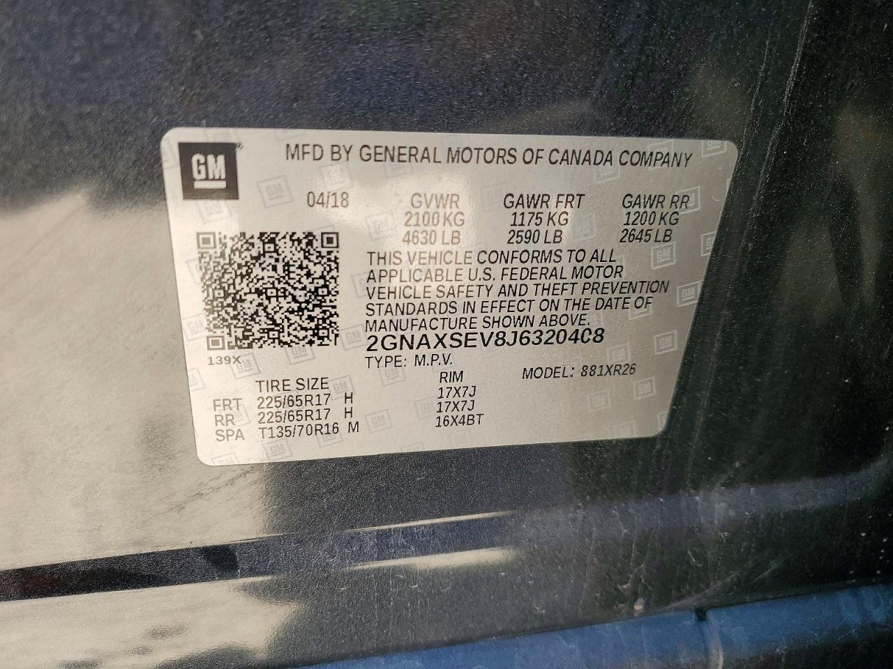 2018 CHEVROLET EQUINOX LT photo 13