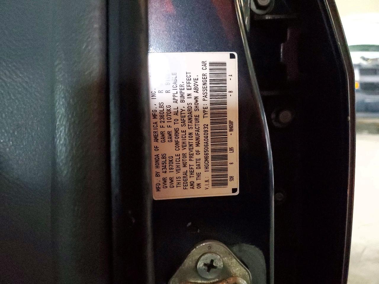 2006 HONDA ACCORD EX photo 12