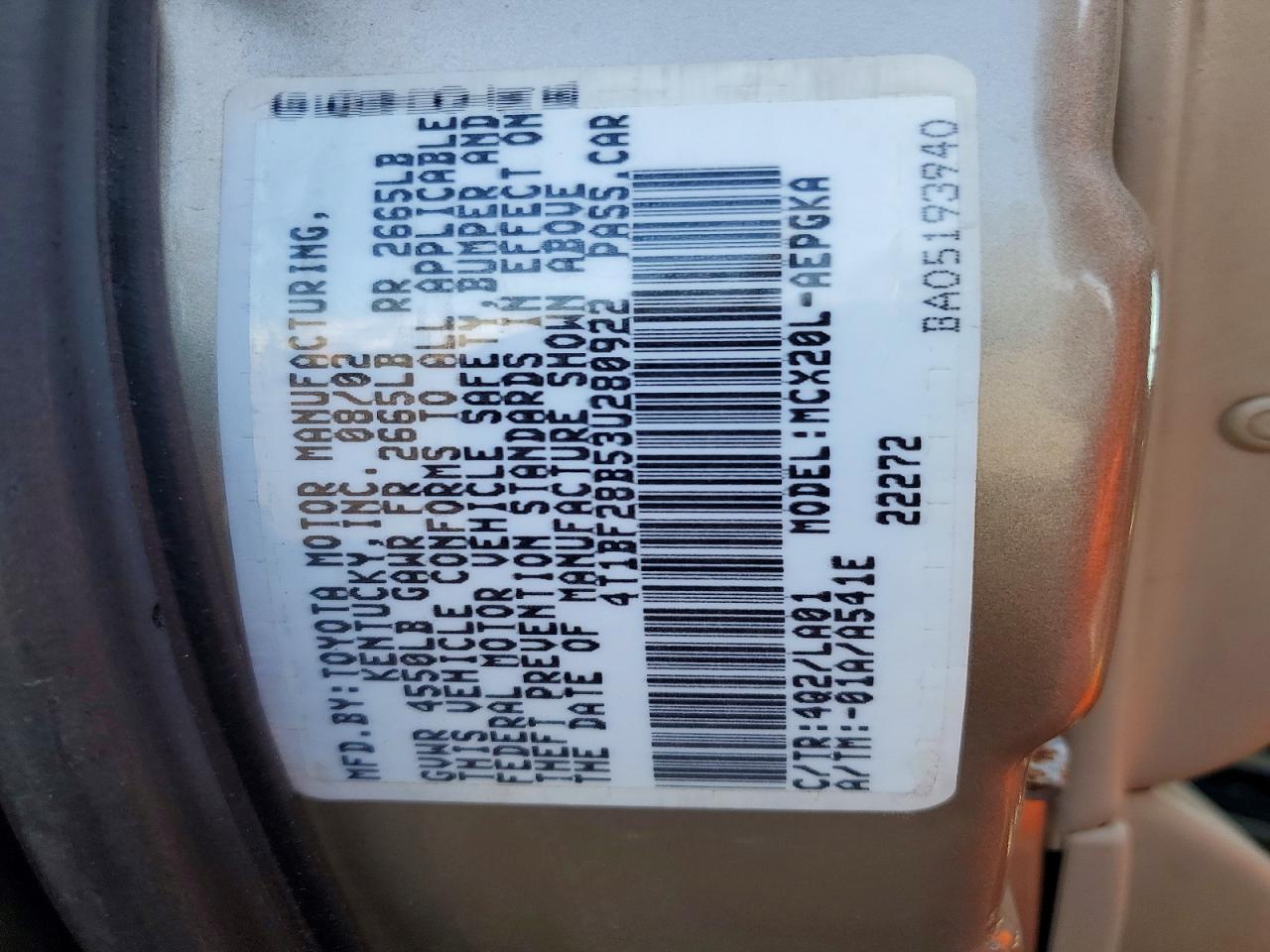 2003 TOYOTA AVALON XLS photo 12